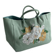 Hand Painted Floral Medium Tote