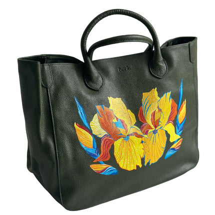 Hand Painted Floral Large Tote