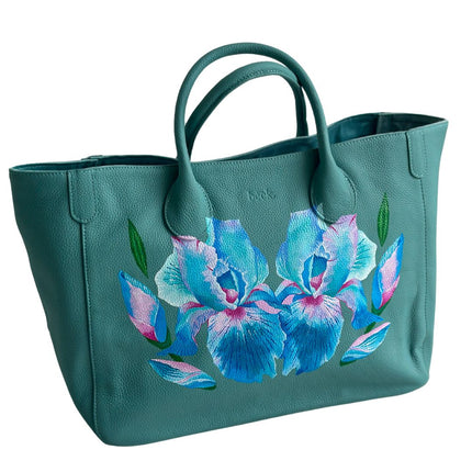 Hand Painted Floral Medium Tote